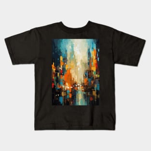 Colorful Cityscape Abstract Art Kids T-Shirt